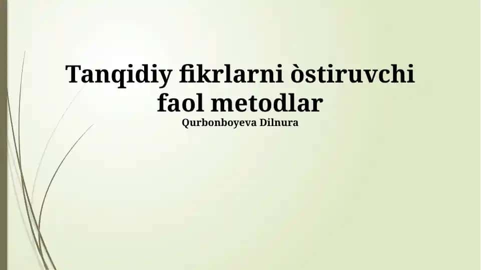 Manba Tanqidiy Baholash