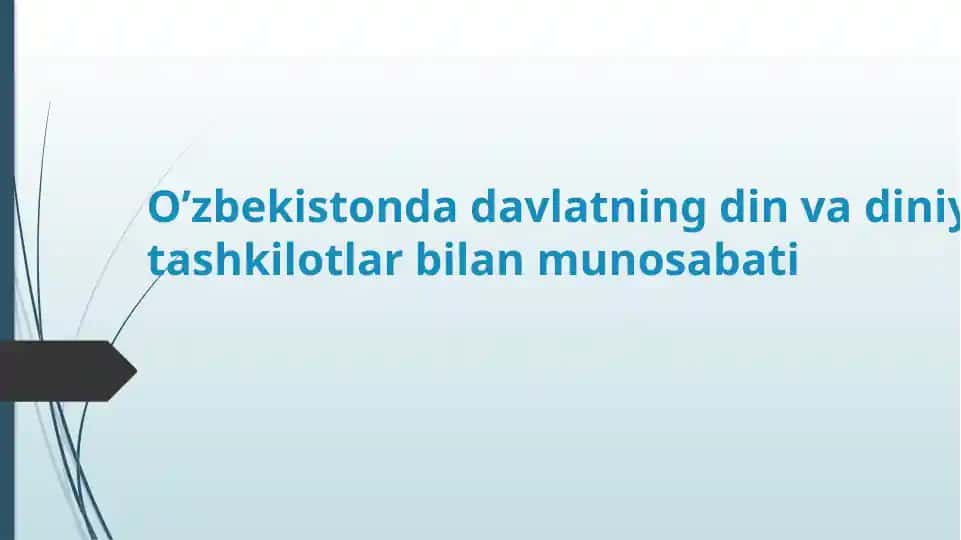 Din va diniy tashkilotlar bilan munosabat