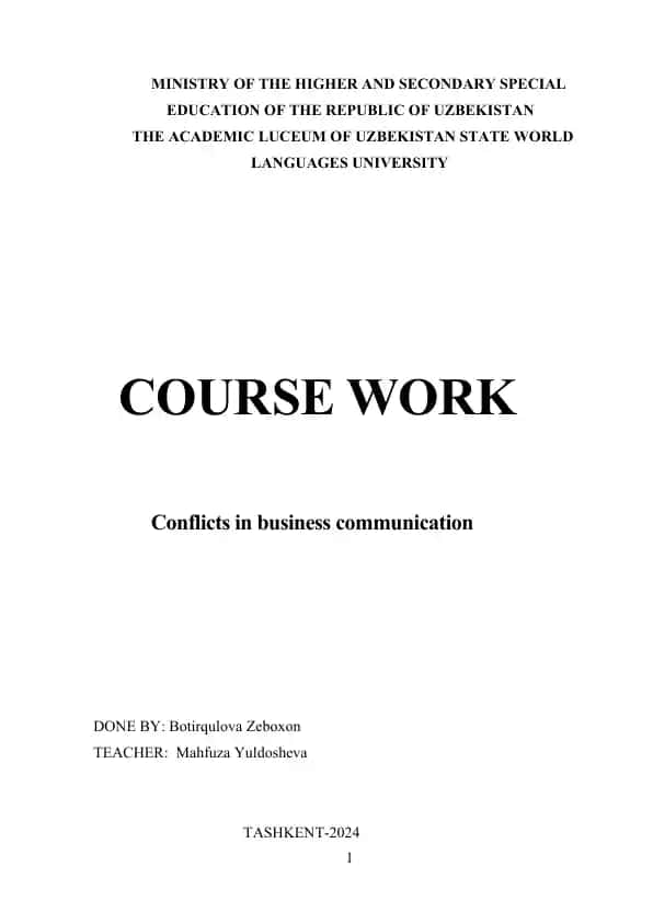 Conflicts in Business Communication