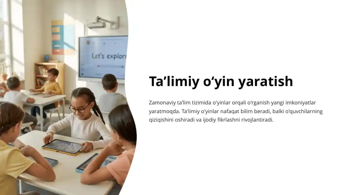 Ta’limiy o‘yin yaratish
