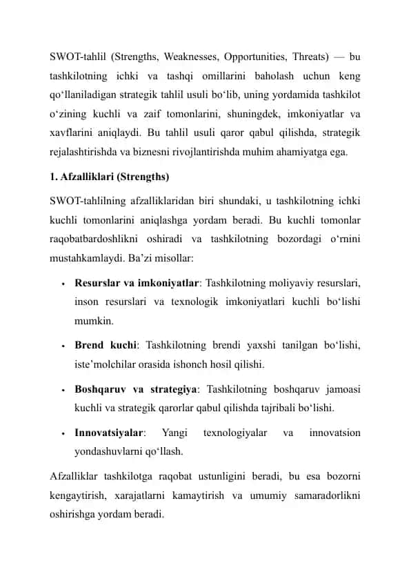 SWOT-tahlil