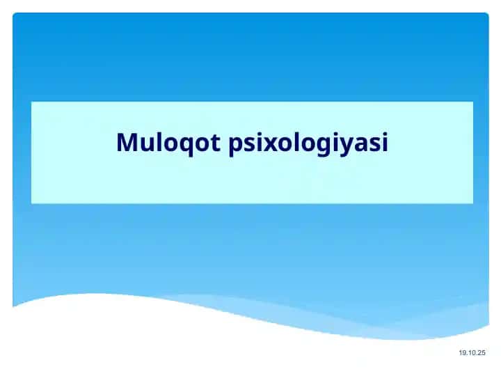 Muloqot psixologiyasi