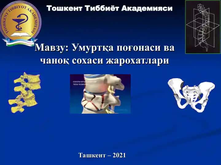 Умуртқа поғонаси ва чаноқ сохаси жарохатлари