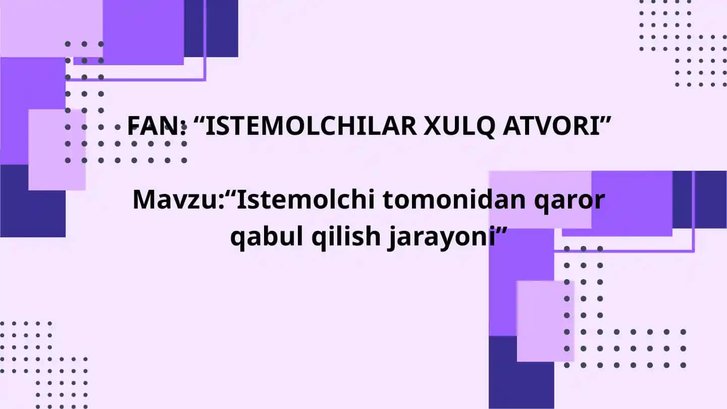 ISTEMOLCHILAR XULQ ATVORI