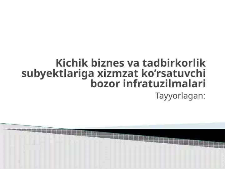 Bozor Infratuzilmasi