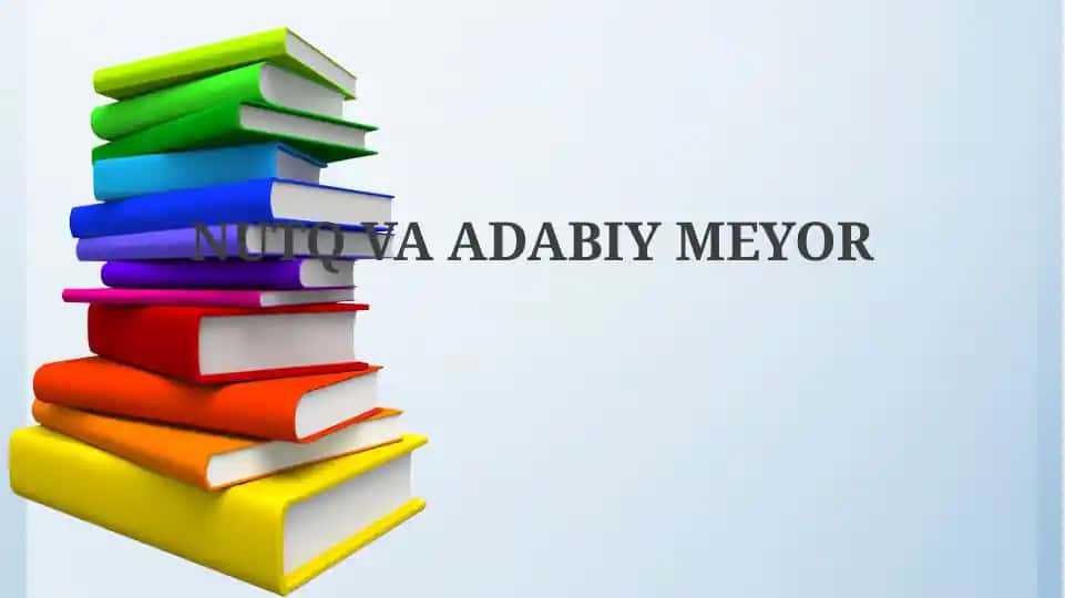 Nutq va adabiy meyor