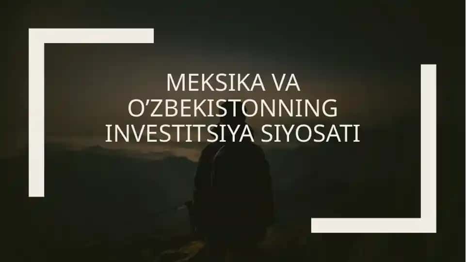 Meksika va O’zbekistonning investitsiya siyosati