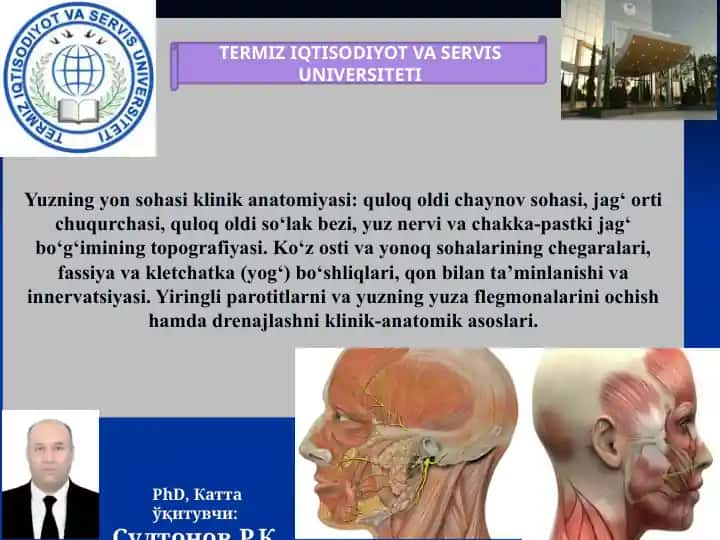 Yuzning yon sohasi klinik anatomiyasi