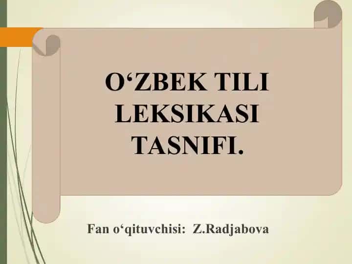 O‘zbek tili leksikasi
