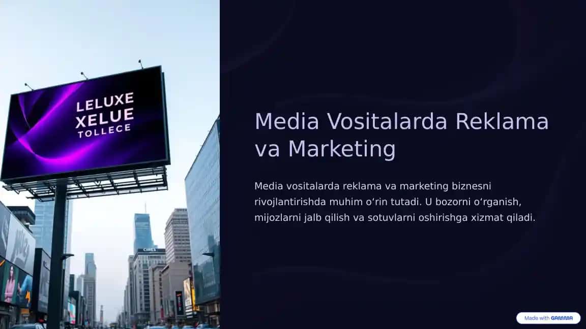Media Vositalarda Reklama va Marketing