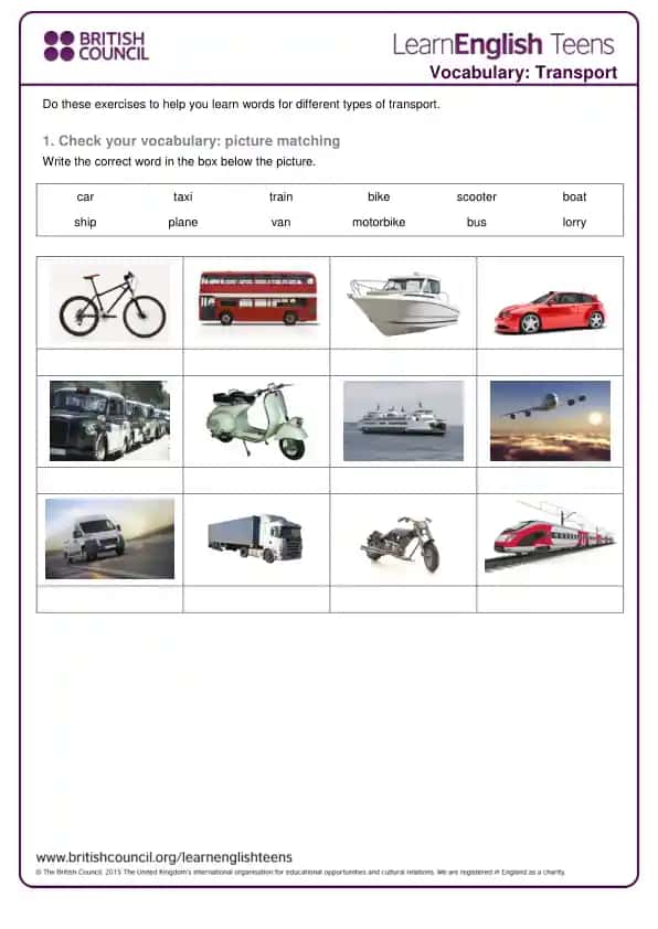 Vocabulary: Transport