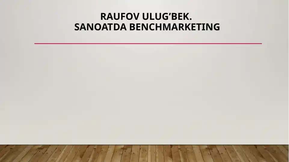 Sanoatda benchmarketing