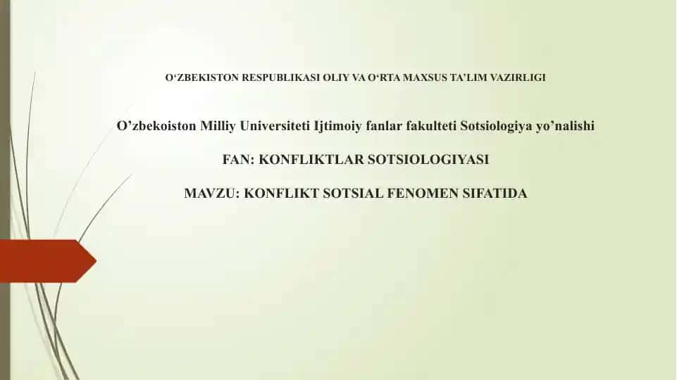 KONFLIKT SOTSIAL FENOMEN SIFATIDA