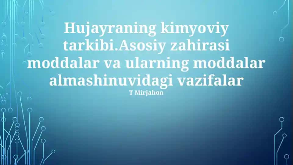 Hujayra kimyoviy tuzilishi