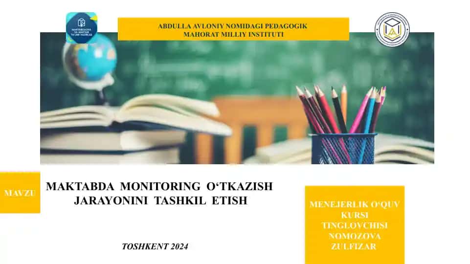 MAVZU MENEJERLIK O‘QUV KURSI TINGLOVCHISI