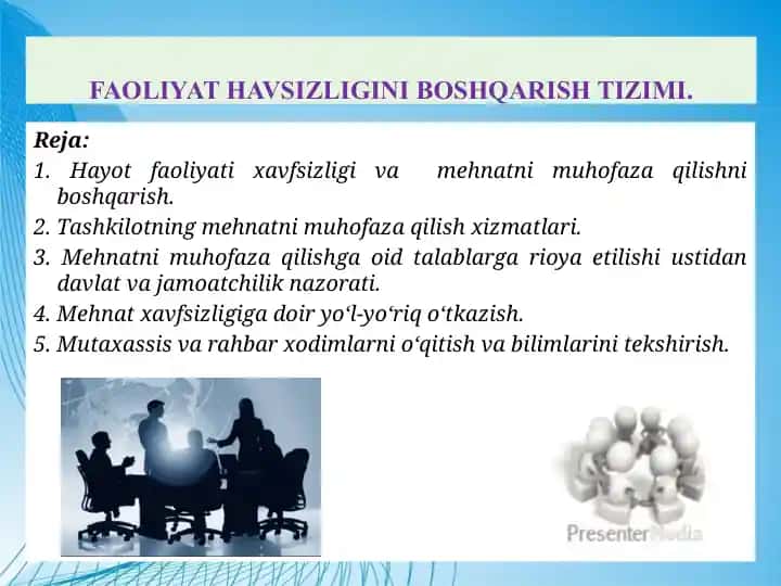 FAOLIYAT HAVSIZLIGINI BOSHQARISH TIZIMI