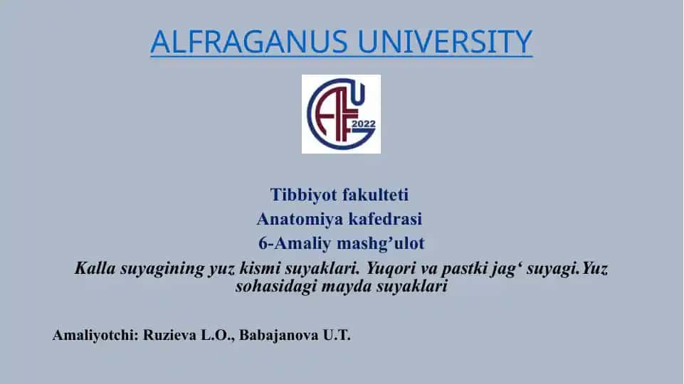 Kallasuyagining yuz kismi suyaklari