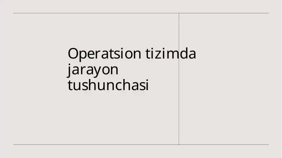 Operatsiontizimdajarayontushunchasi
