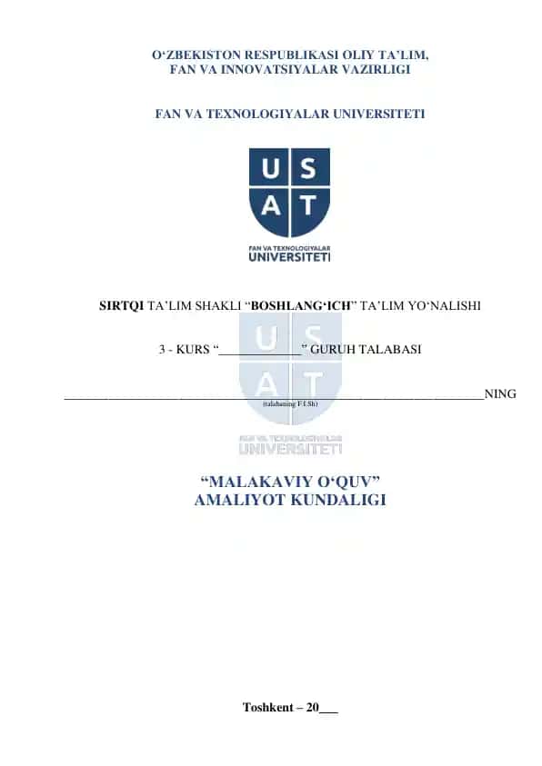 Malakaviy o‘quv amaliyoti