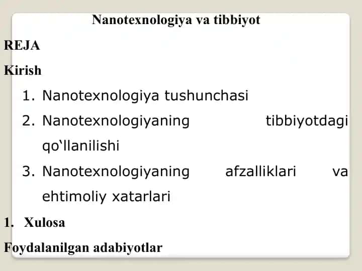Nanotexnologiyavatibbiyot