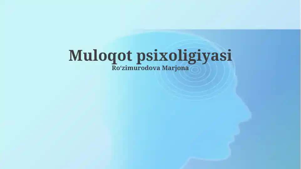 Muloqot psixologiyasi