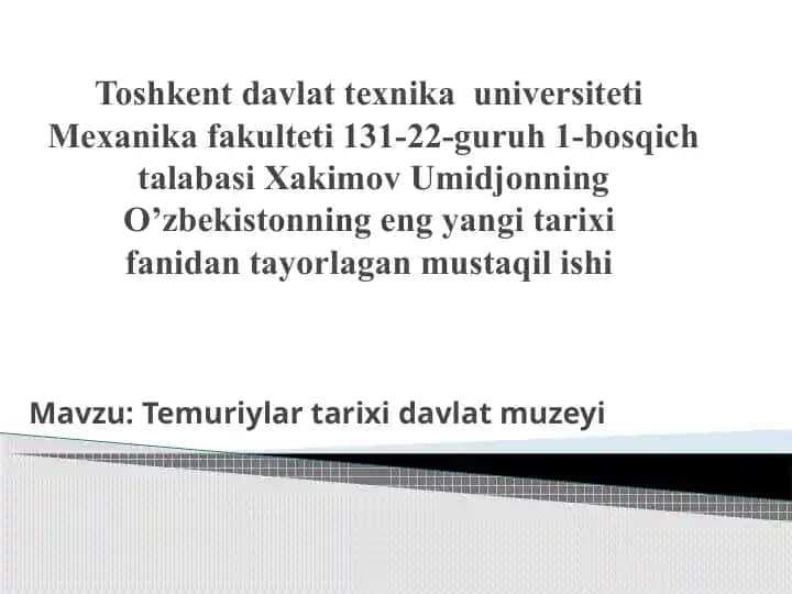 Temuriylar tarixi davlat muzeyi