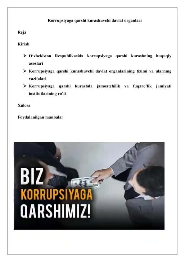 Korrupsiyaga qarshi kurashuvchi davlat organlari
