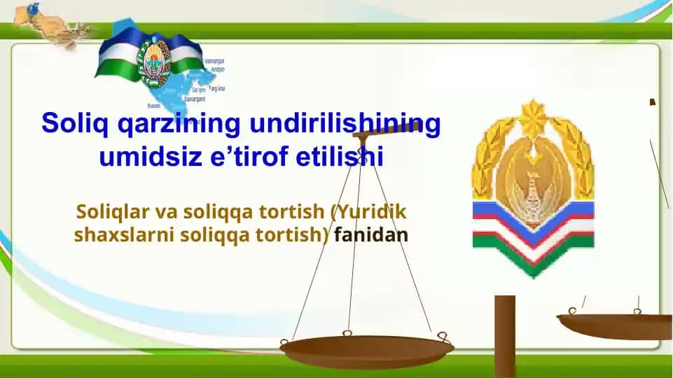 Soliq qarzining undirilishining umidsiz e’tirof etilishi