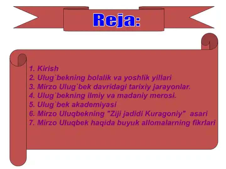 Mirzo Ulug`bek va uning akademiyasi