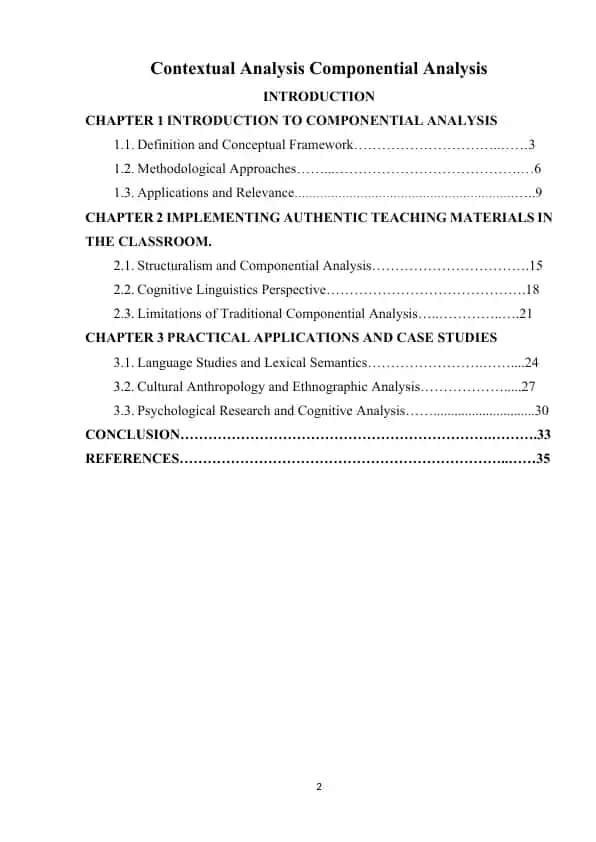 Componential Analysis