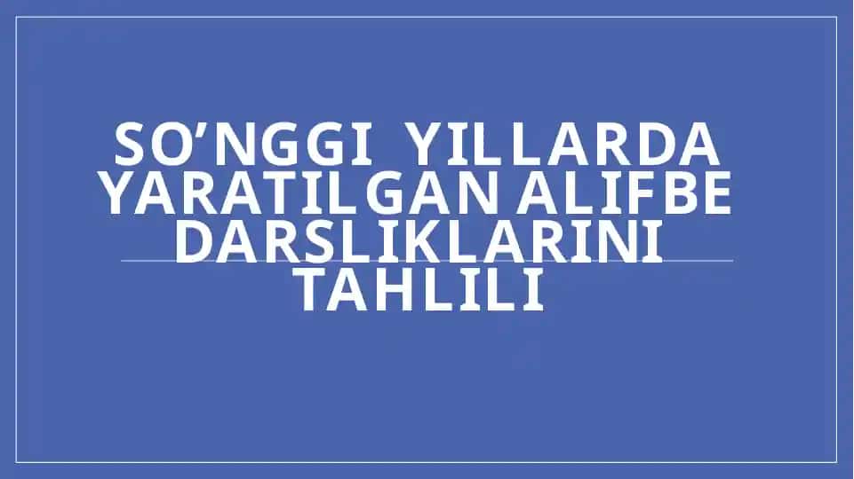 Alifbedarsliklarini tahlil