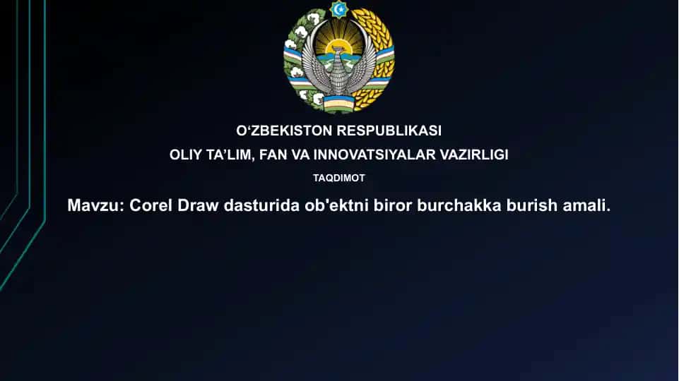 Corel Drawdasturidaob'ektnibirorburchakkaburishamali