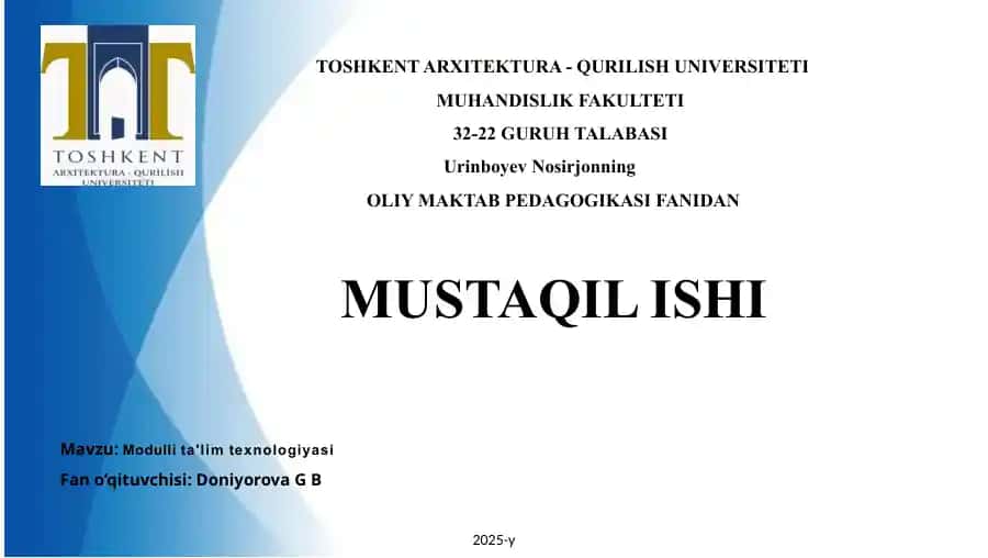 Modulli ta'lim texnologiyasi