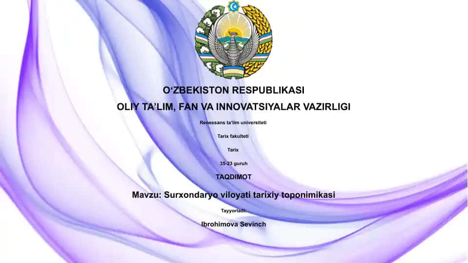 Surxondaryo viloyati tarixiy toponimikasi