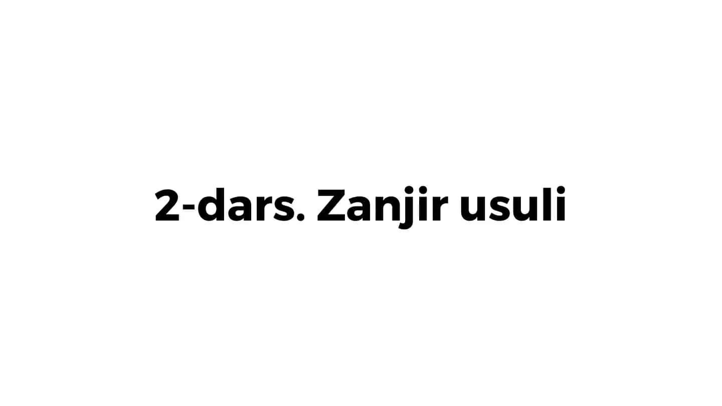 Zanjir usuli