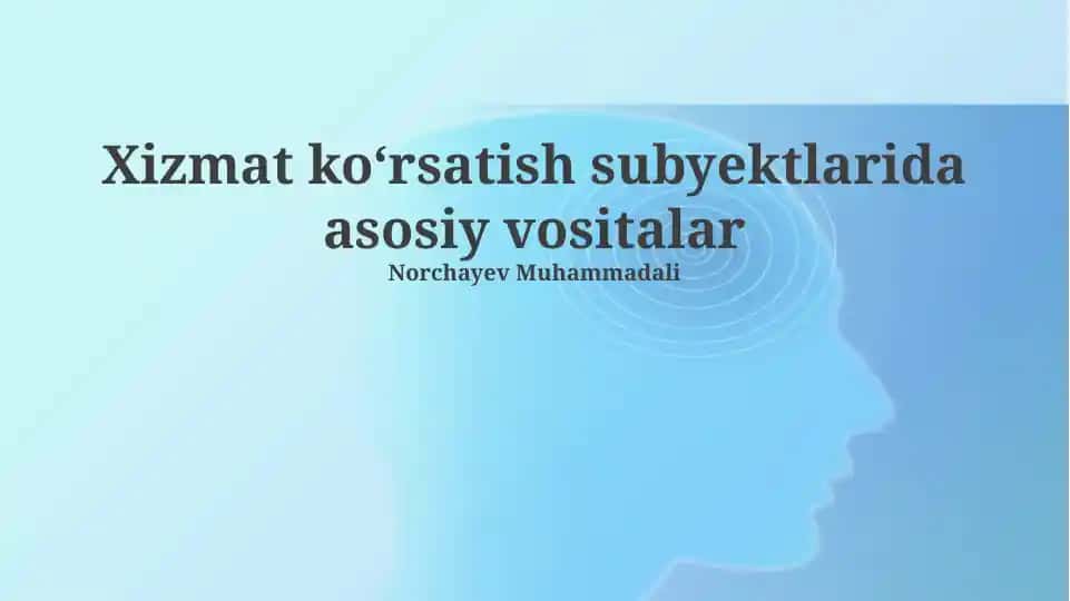 Asosiy vositalar boshqaruvi va amortizatsiyasi haqida ma'lumotlar