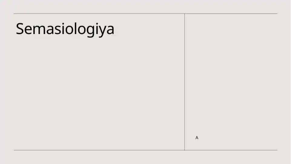 Semasiologiya
