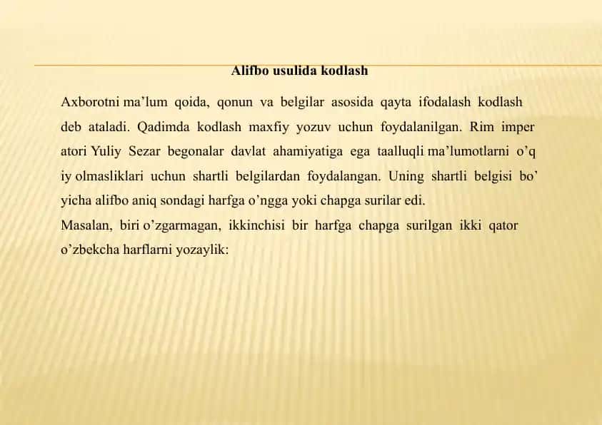 Alifbo usulida kodlash