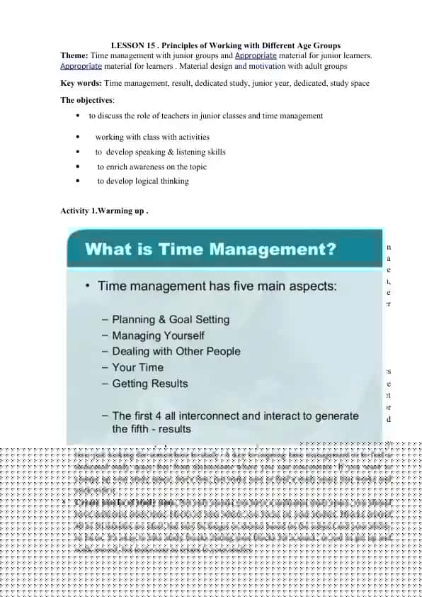 Principles of Working with Different Age Groups