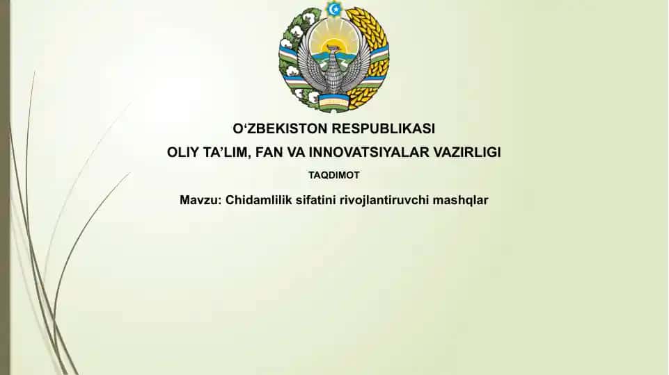 Chidamlilikni rivojlantirish uchun mashqlar