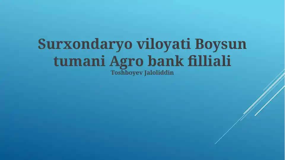 Agrobank Boysun filiali