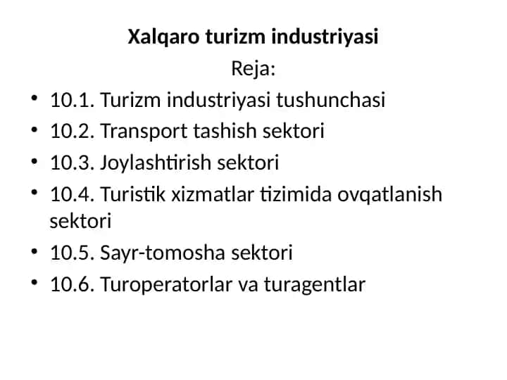 Xalqaro turizm industriyasi