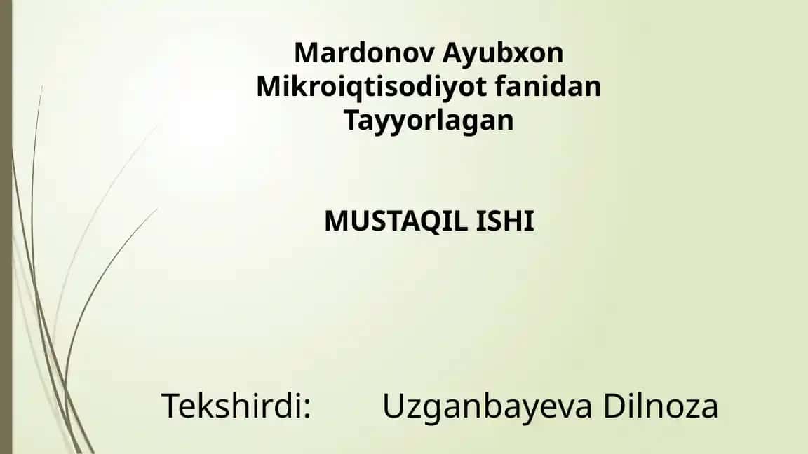Mikroiqtisodiyot