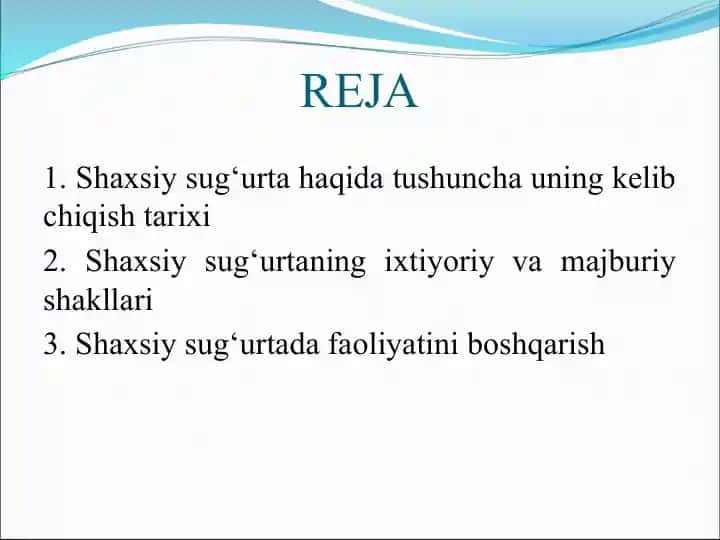 Shaxsiy sug‘urta