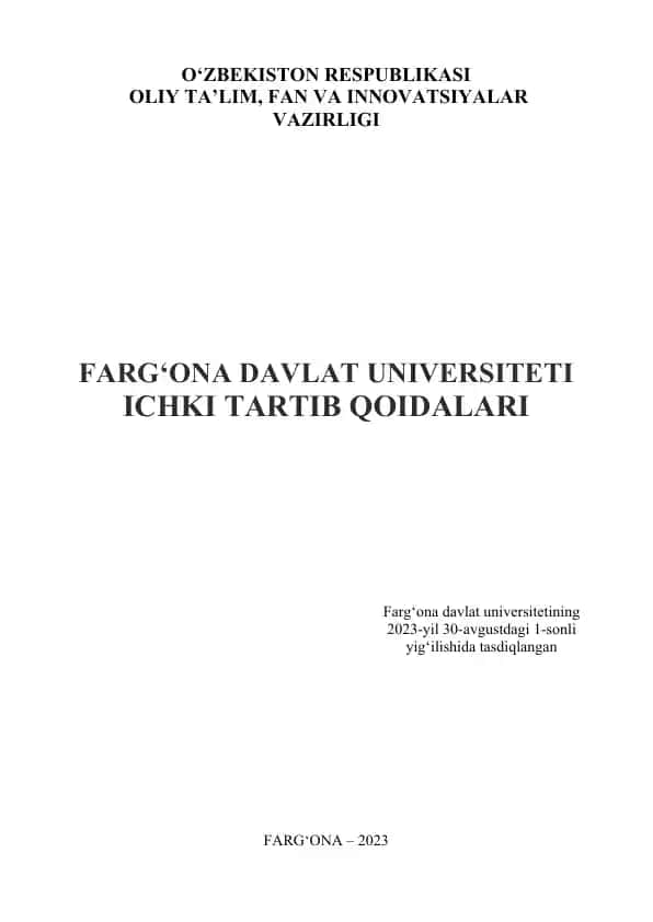 Ichki Mehnat Tartibi Qoidalari