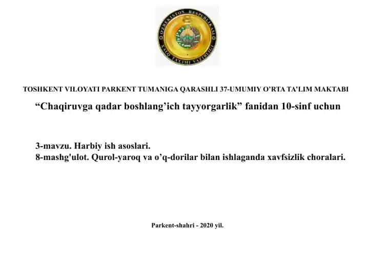 Chaqiruvga qadar boshlang’ich tayyorgarlik