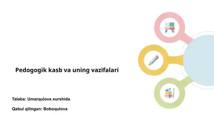 Pedagogik kasb va uning vazifalari