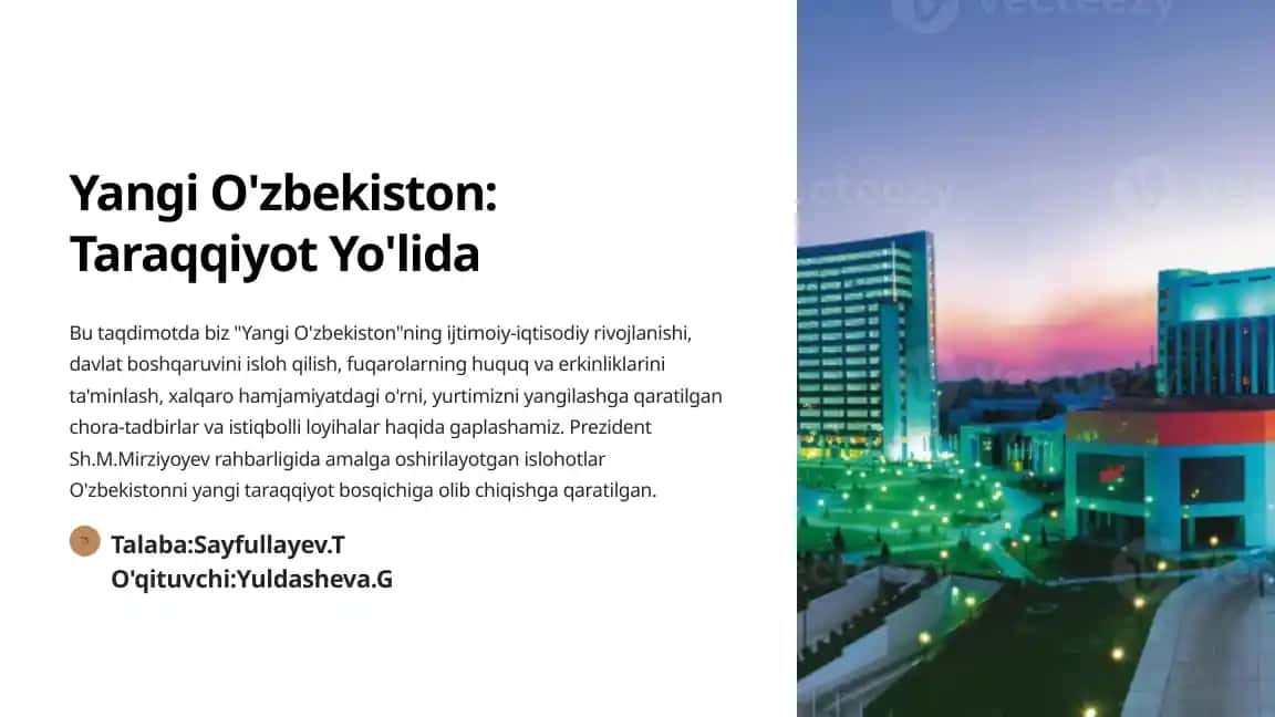 Yangi O'zbekiston: Taraqqiyot Yo'lida
