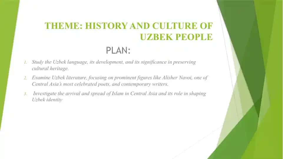 History and Culture of Uzbek People