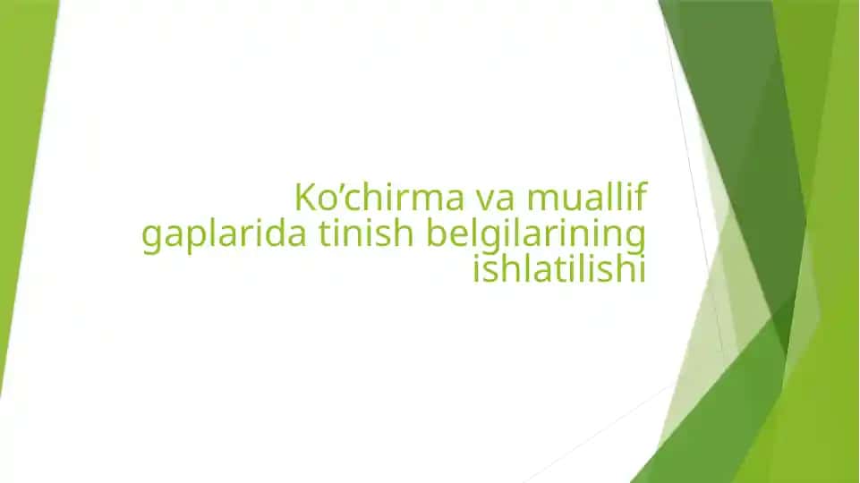 Ko’chirmavamuallifgaplaridatinishbelgilariningishlatilishi